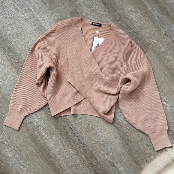 Criss Cross Front Wrap Sweater - Picture 2 of 4